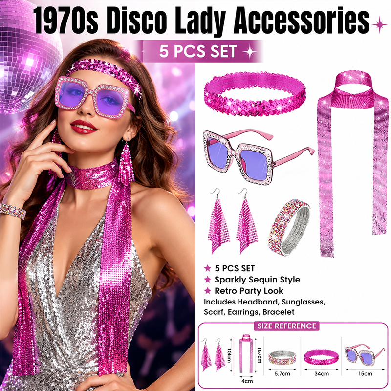 Women'S Accessories In The 70S - 70s Disco Costume Accessories Set Women
