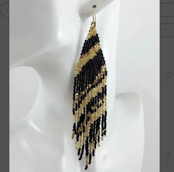Tassel Earrings Boho - Beaded earrings Tassel Color match Originality