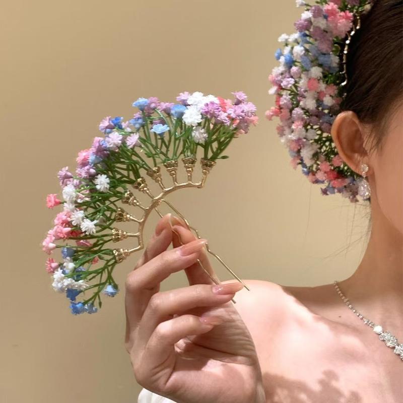 Women Accessories Wholesale - Artificial Flower Bridal Wedding Hairpin U