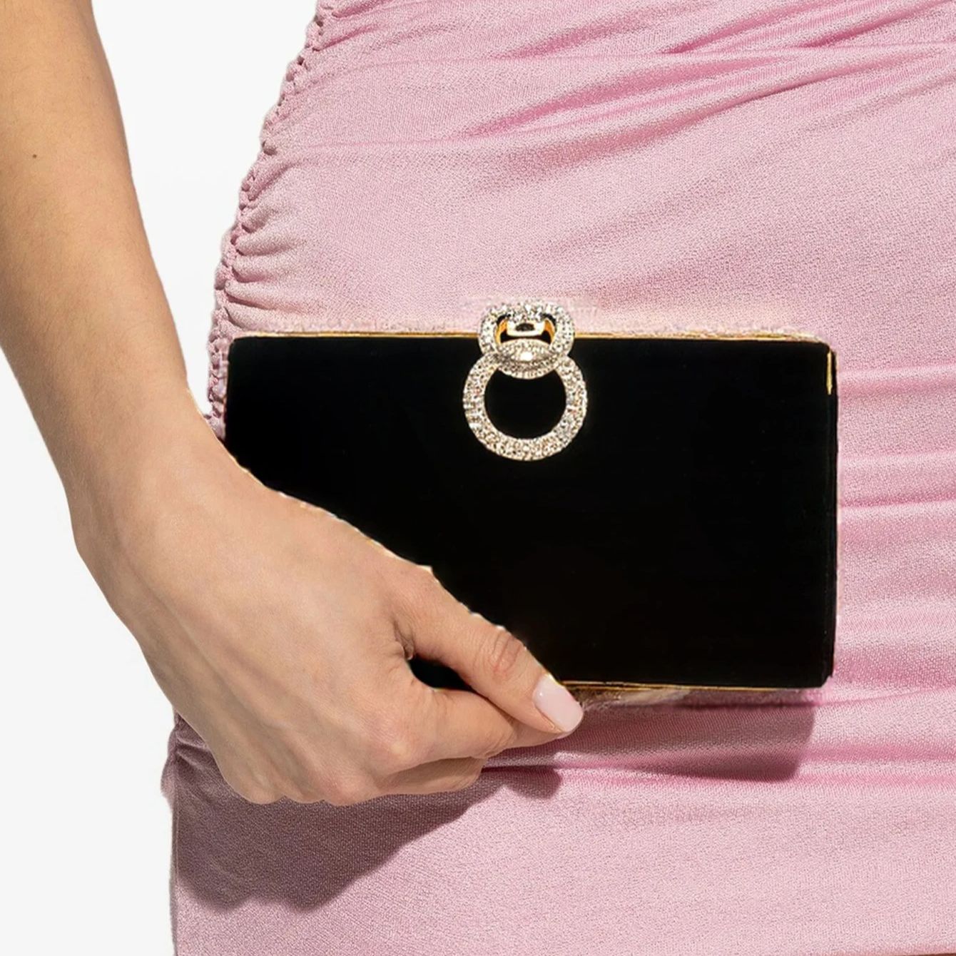 Wallet Chain Bag - Velvet Women Evening Bags Diamonds Metal