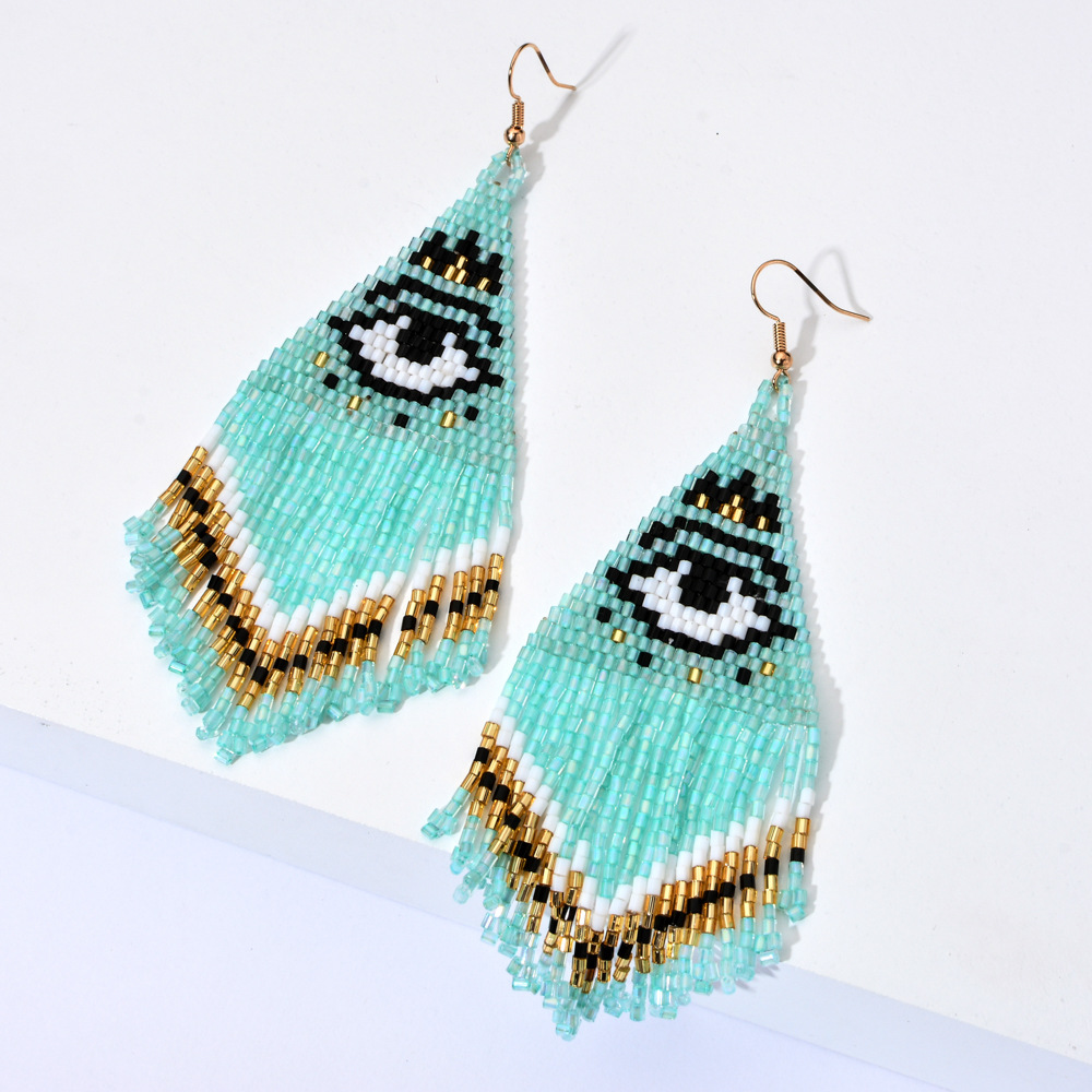 Tassel Earrings Boho - ZGMXR Rice bead earrings Tassel Pattern