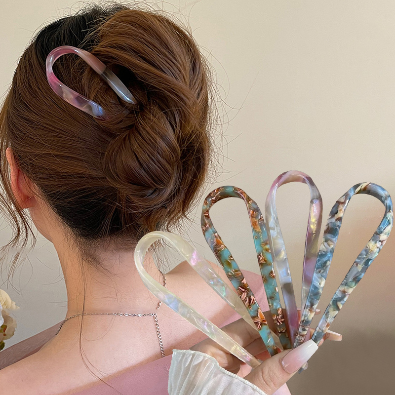 Women Accessories Wholesale - U-Shaped Hair Sticks Acetate Acrylic Hair