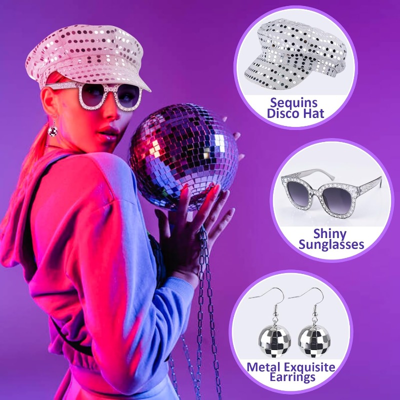 3PCS 70s Disco Costume Accesso – Women'S Accessories In The 70S recenzja i cena