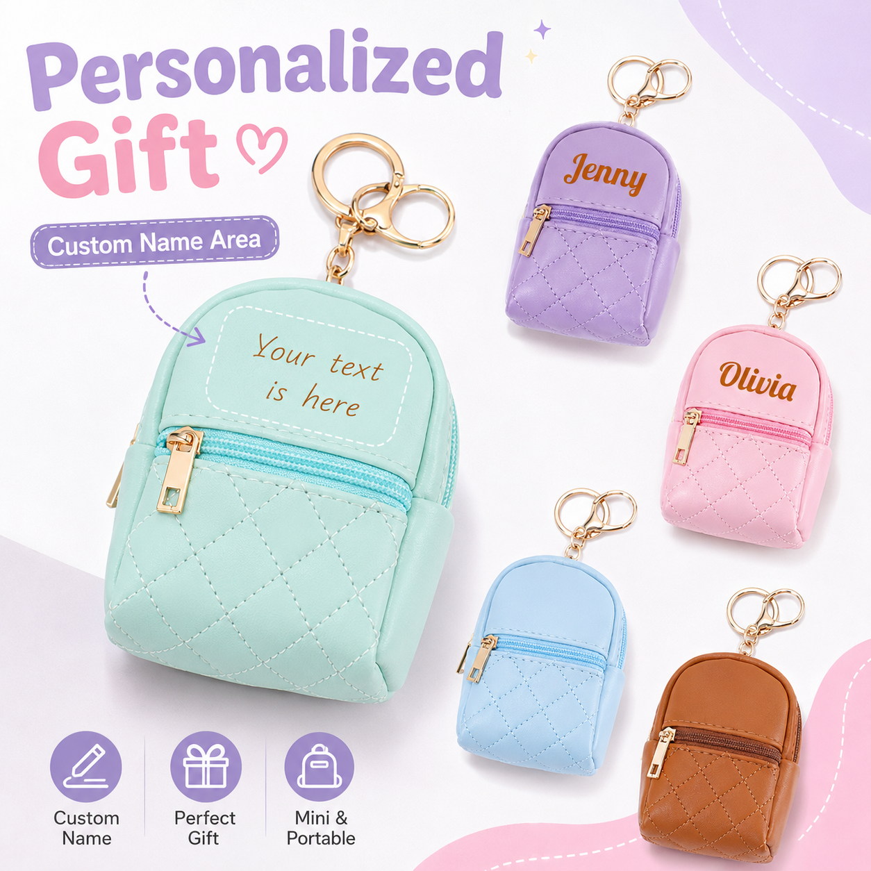 Custom Text Keychain Mini Coin – Wallet Chain Bag recenzja i cena