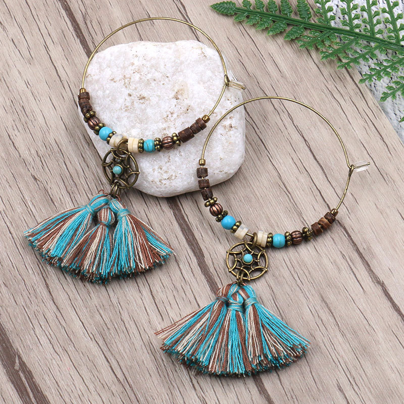 Bohemian Dreamcatcher Cotton T – Tassel Earrings Boho recenzja i cena