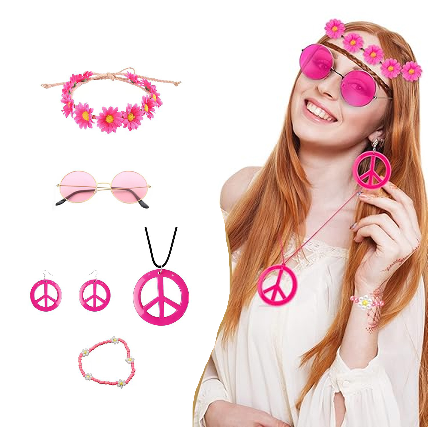 PESENAR Hippie Costume Accesso – Women'S Accessories In The 70S recenzja i cena