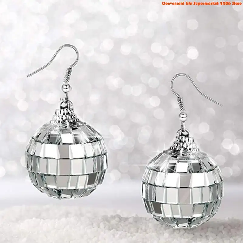 Q5WE Disco Ball Earrings 70s D – Women'S Accessories In The 70S recenzja i cena