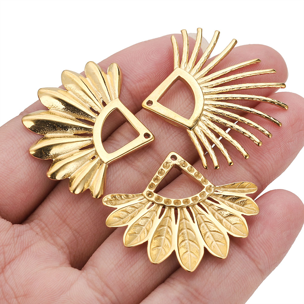 2pcs Stainless Steel Fan Shape – Tassel Earrings Boho recenzja i cena