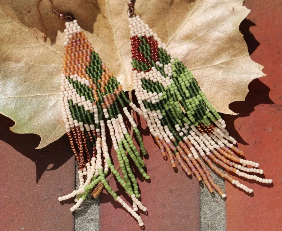 Beaded earrings Tassel Color m – Tassel Earrings Boho recenzja i cena