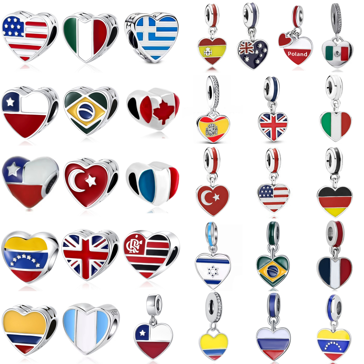 31 Countries Flag Heart Charms – Women'S Accessories Uk recenzja i cena