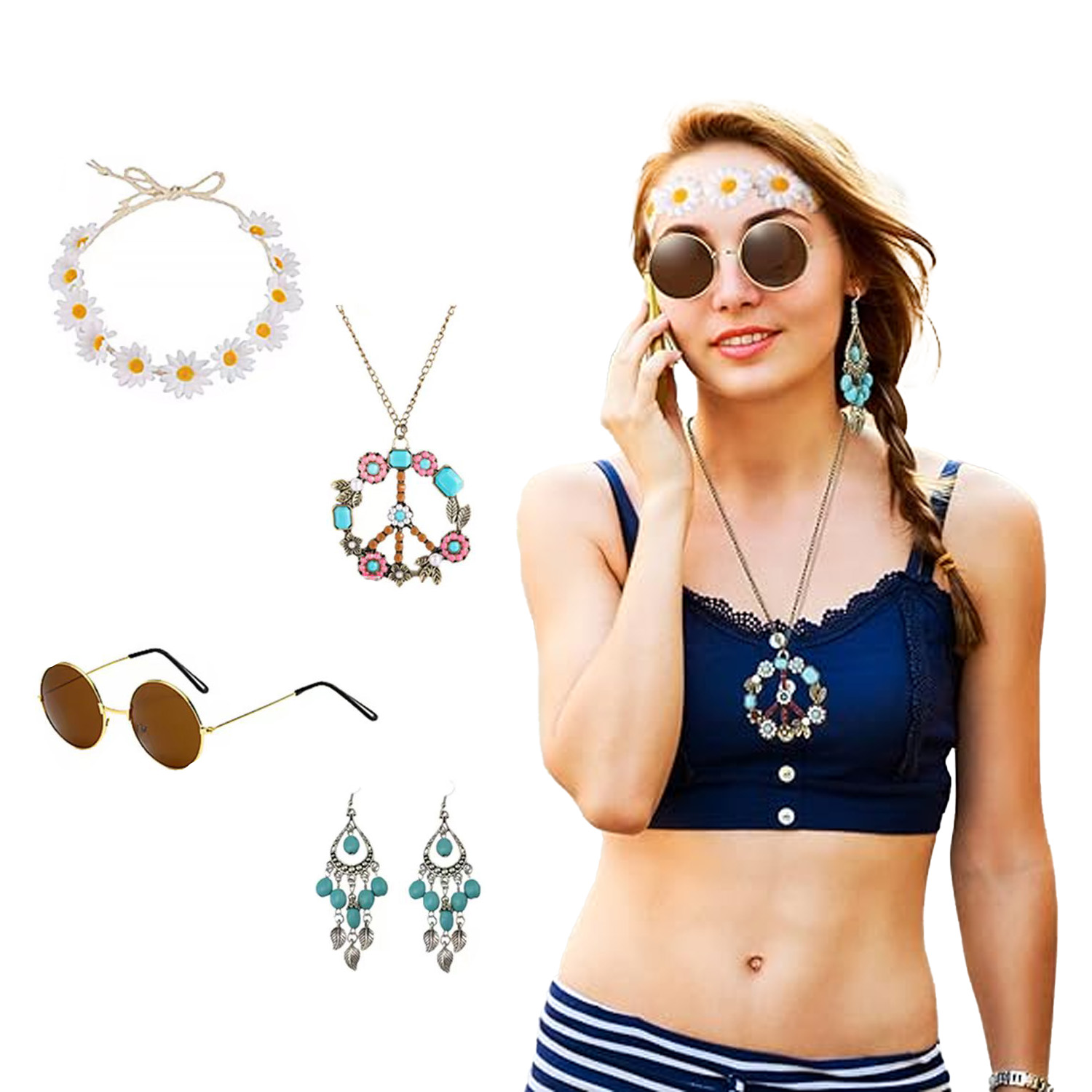 PESENAR Hippie Costume Accesso – Women'S Accessories In The 70S recenzja i cena