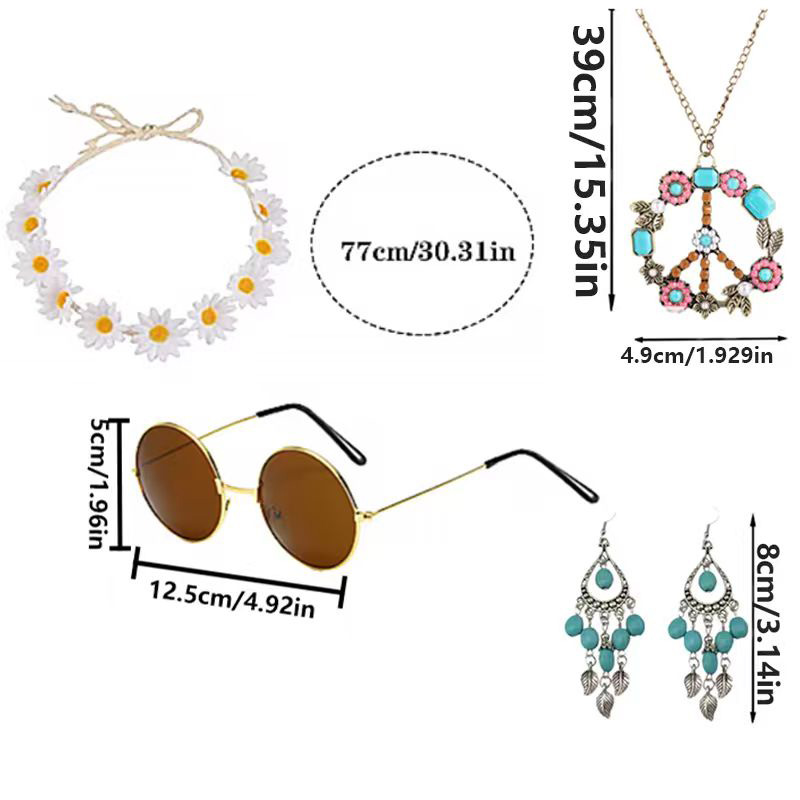 PESENAR Hippie Costume Accesso – Women'S Accessories In The 70S recenzja i cena