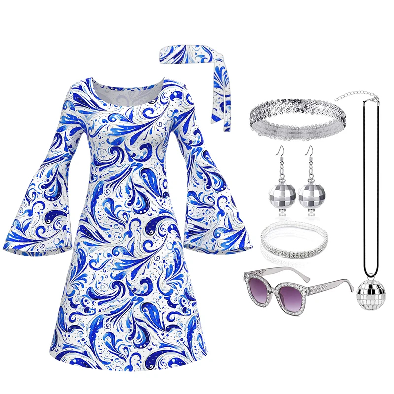 70s Disco Outfit Women 7 PCS D – Women'S Accessories In The 70S recenzja i cena