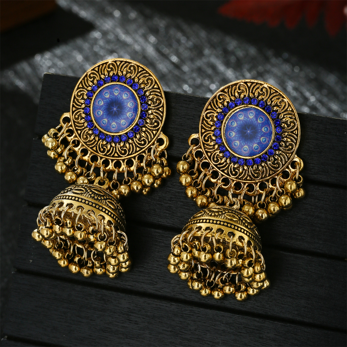 Classic Ethnic Red Flower Jhum – Tassel Earrings Boho recenzja i cena