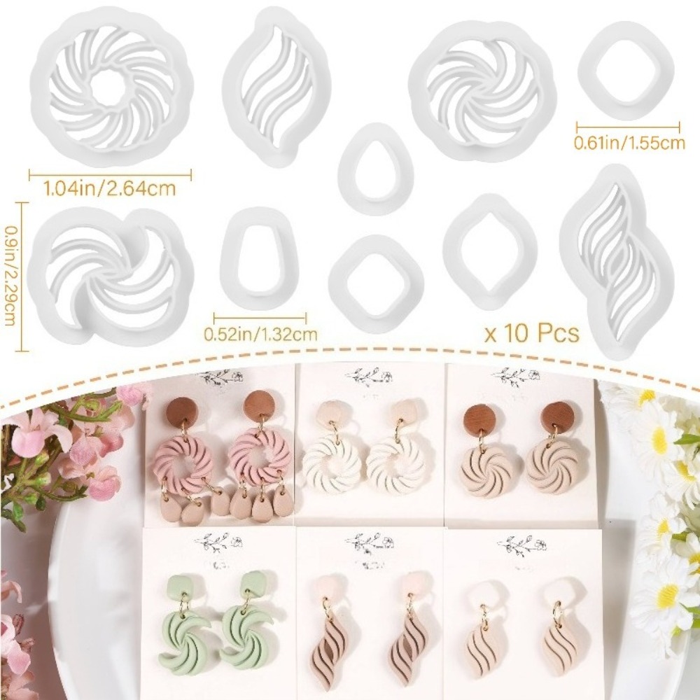 10Pcs Boho Swirl Polymer Clay  – Tassel Earrings Boho recenzja i cena