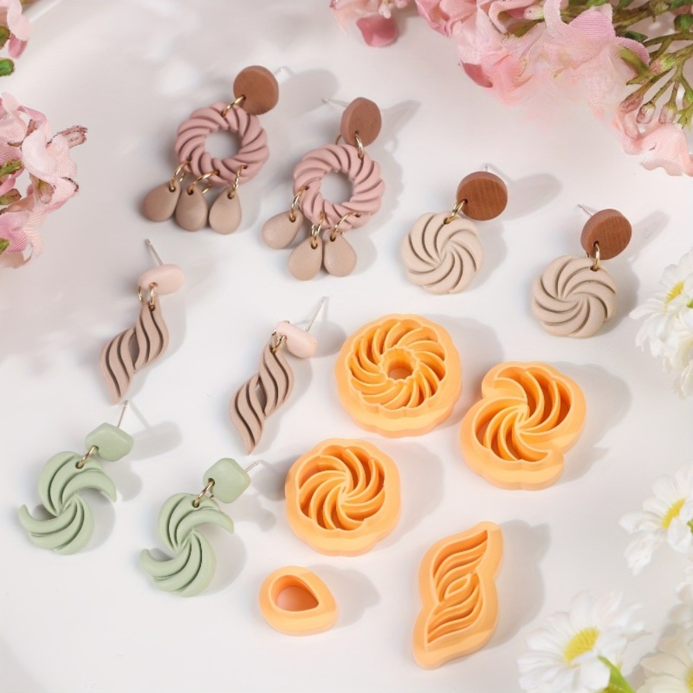 10Pcs Boho Swirl Polymer Clay  – Tassel Earrings Boho recenzja i cena