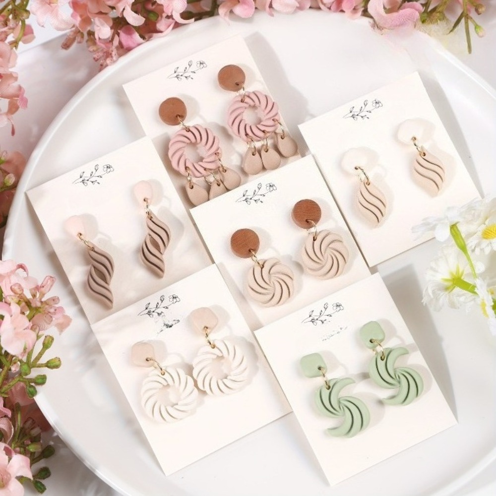 10Pcs Boho Swirl Polymer Clay  – Tassel Earrings Boho recenzja i cena