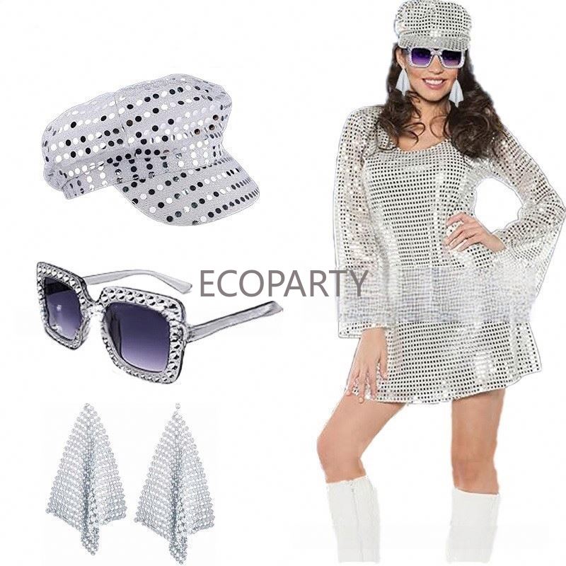 2024 3PCS/5PCS 70s Disco Costu – Women'S Accessories In The 70S recenzja i cena