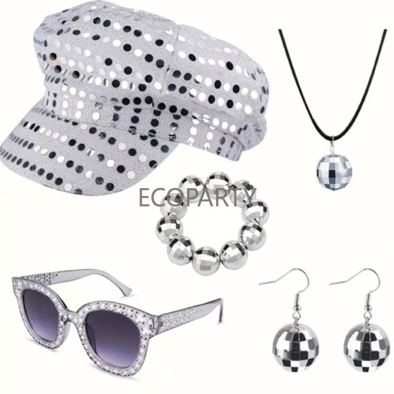 2024 3PCS/5PCS 70s Disco Costu – Women'S Accessories In The 70S recenzja i cena