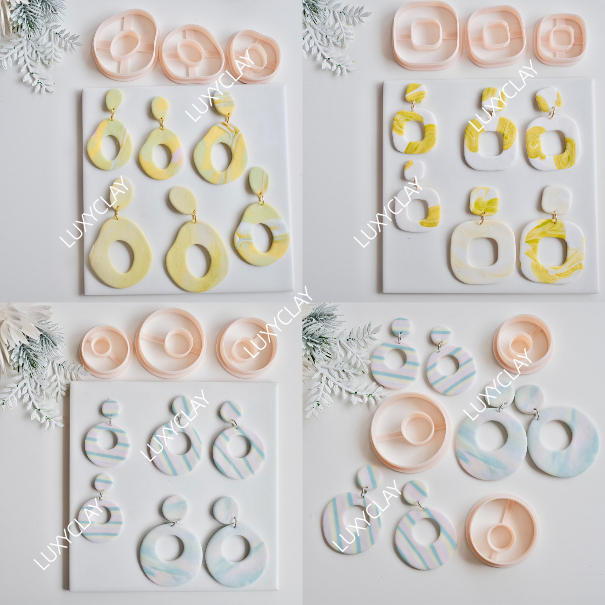 3pcs Hollow Circle Square Donu – Tassel Earrings Boho recenzja i cena